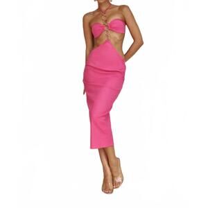 NEW LISA MAREE lost in paris midi dress in pink